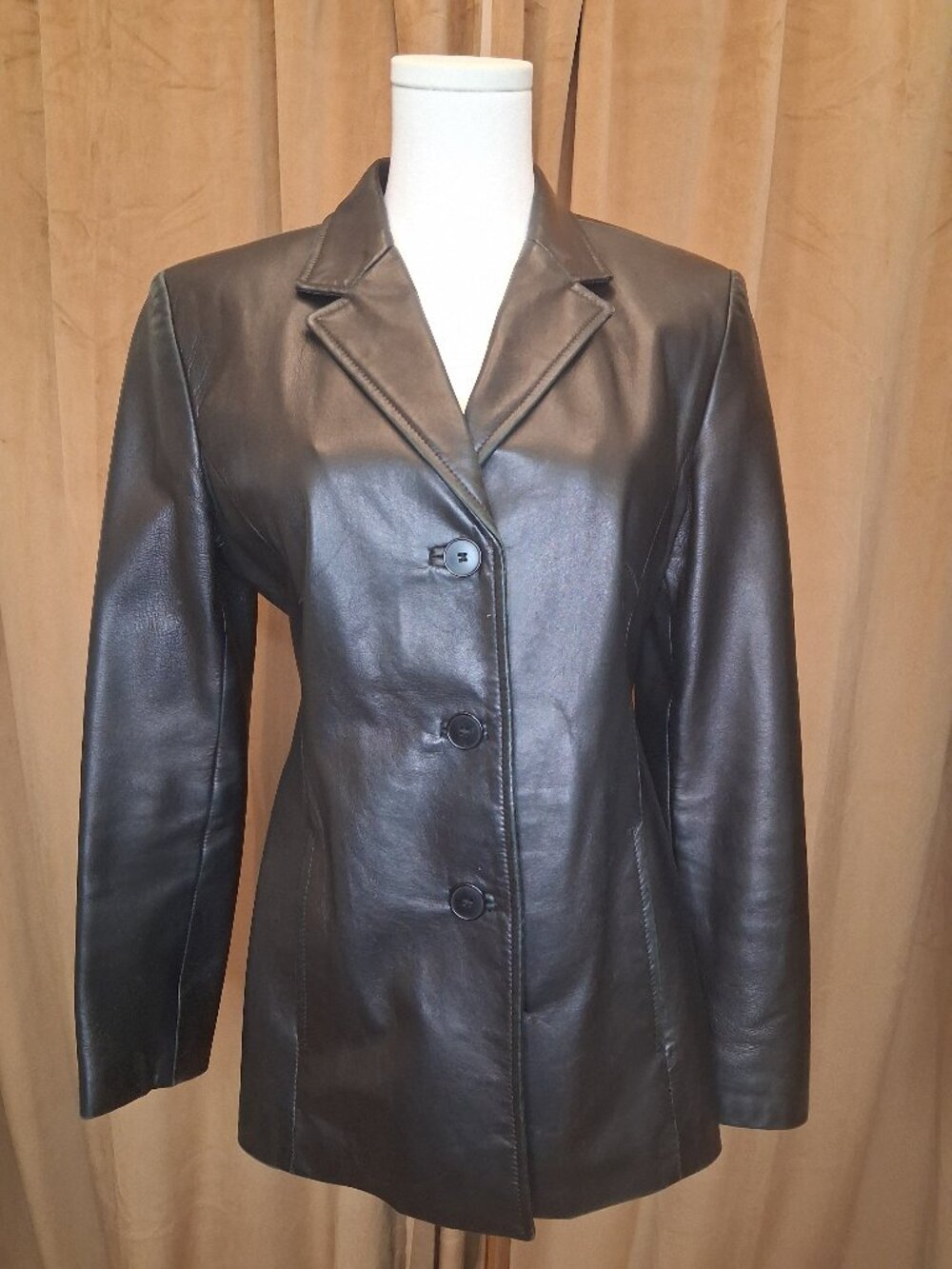 Black Soft Leather Jacket Size XS